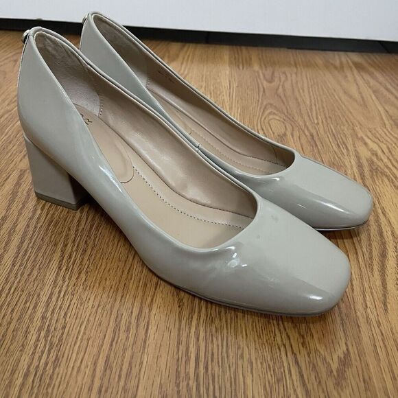 Donald J. Pliner Nude patent leather square toe pump heels size 9 - Picture 7 of 11